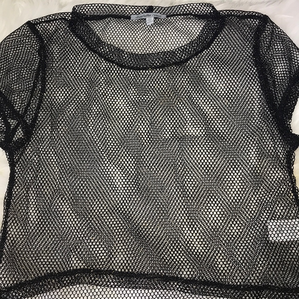 MESH SHORT SLEEVE CROP TOP